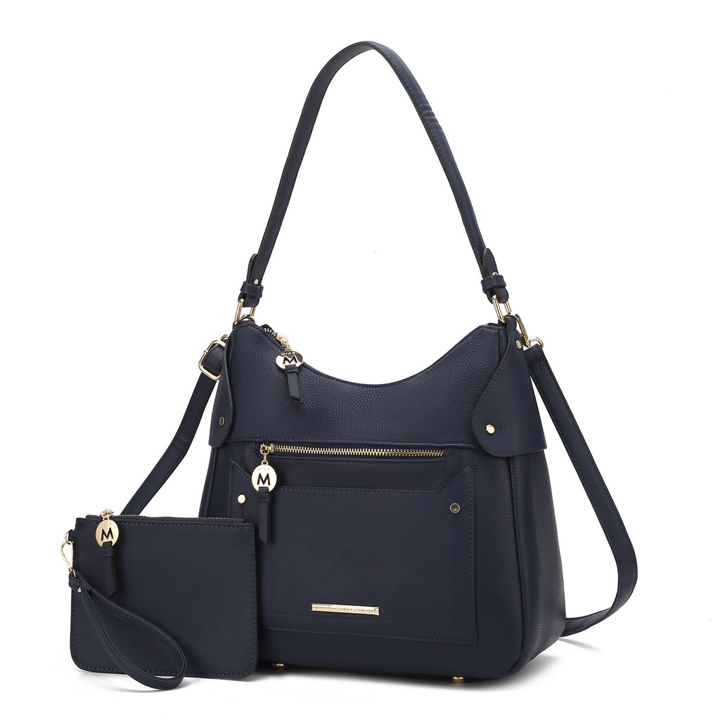 MKF Collection Maeve Vegan Leather Women Shoulder Bag with Wristlet Pouch by Mia k