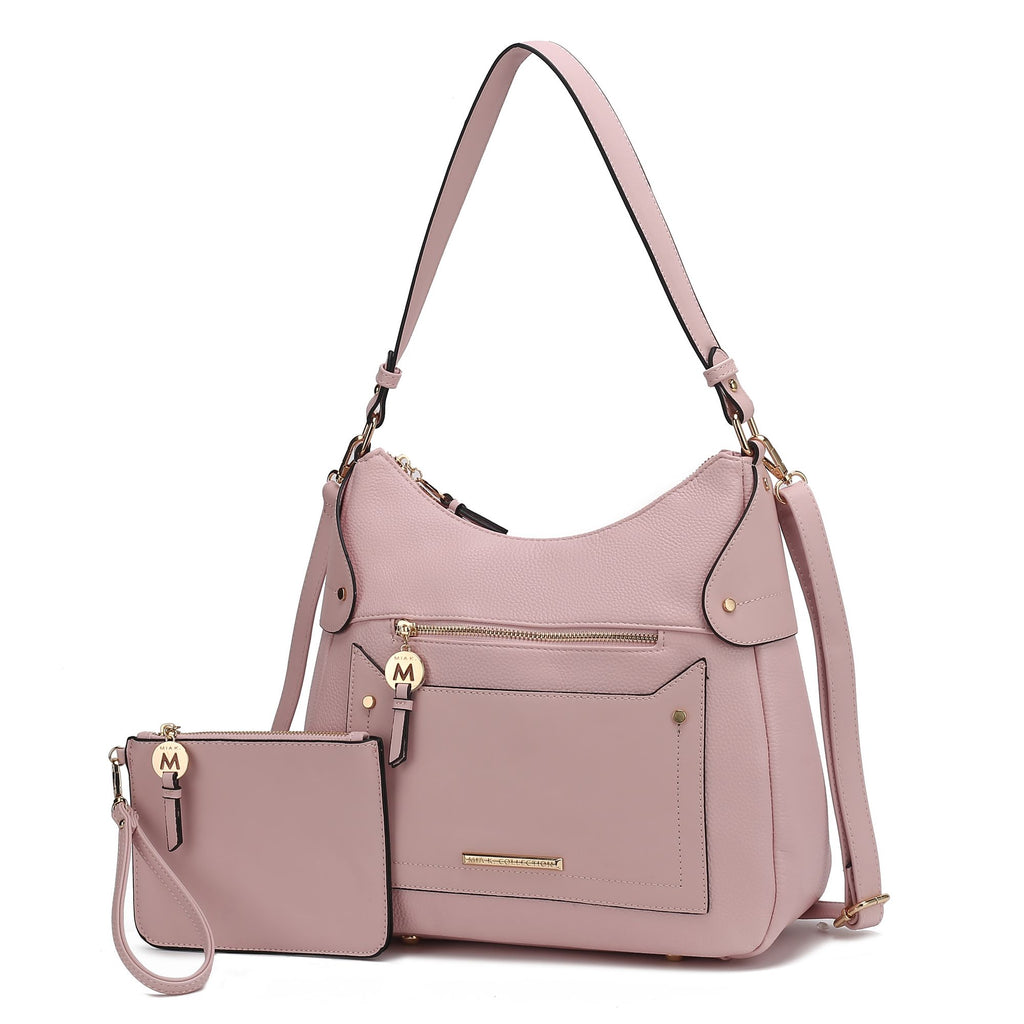 MKF Collection Maeve Vegan Leather Women Shoulder Bag with Wristlet Pouch by Mia k