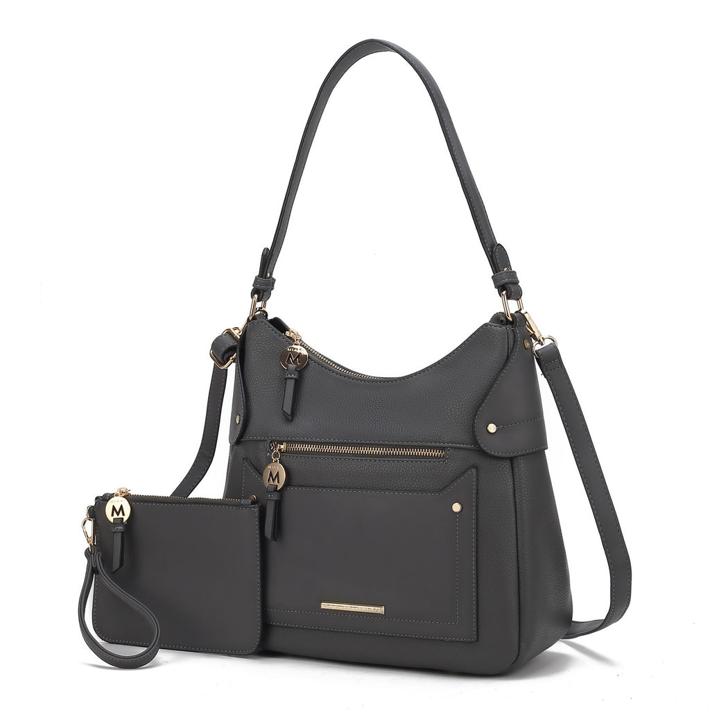 MKF Collection Maeve Vegan Leather Women Shoulder Bag with Wristlet Pouch by Mia k