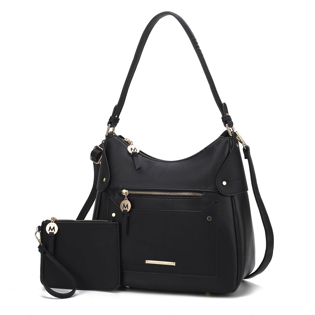 MKF Collection Maeve Vegan Leather Women Shoulder Bag with Wristlet Pouch by Mia k