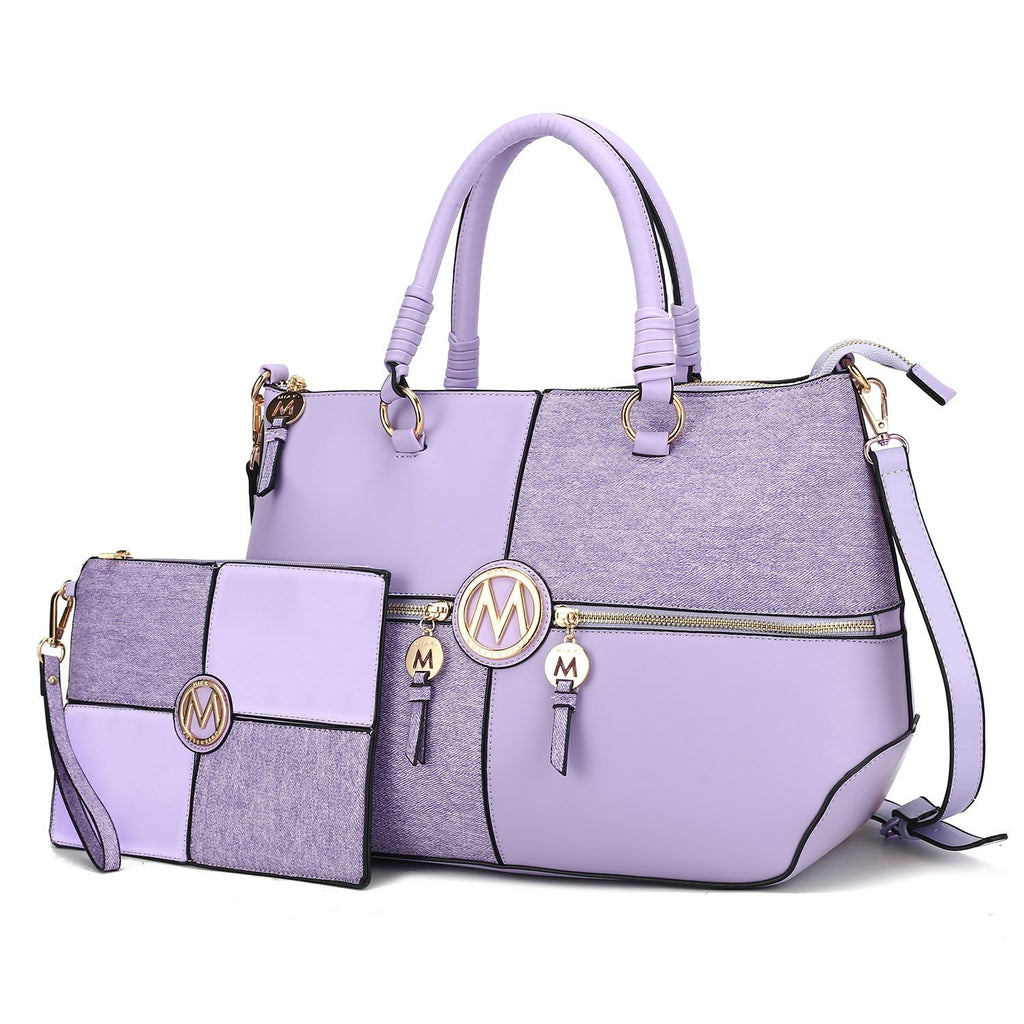 MKF Collection Maji Vegan Leather Women Satchel with Wristlet by Mia K