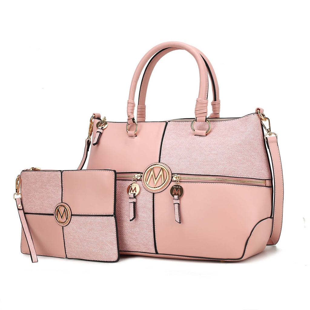 MKF Collection Maji Vegan Leather Women Satchel with Wristlet by Mia K