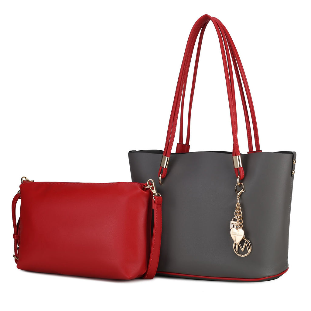 MKF Collection Malay Tote Handbag with Cosmetic Pouch Vegan Leather Women by Mia k