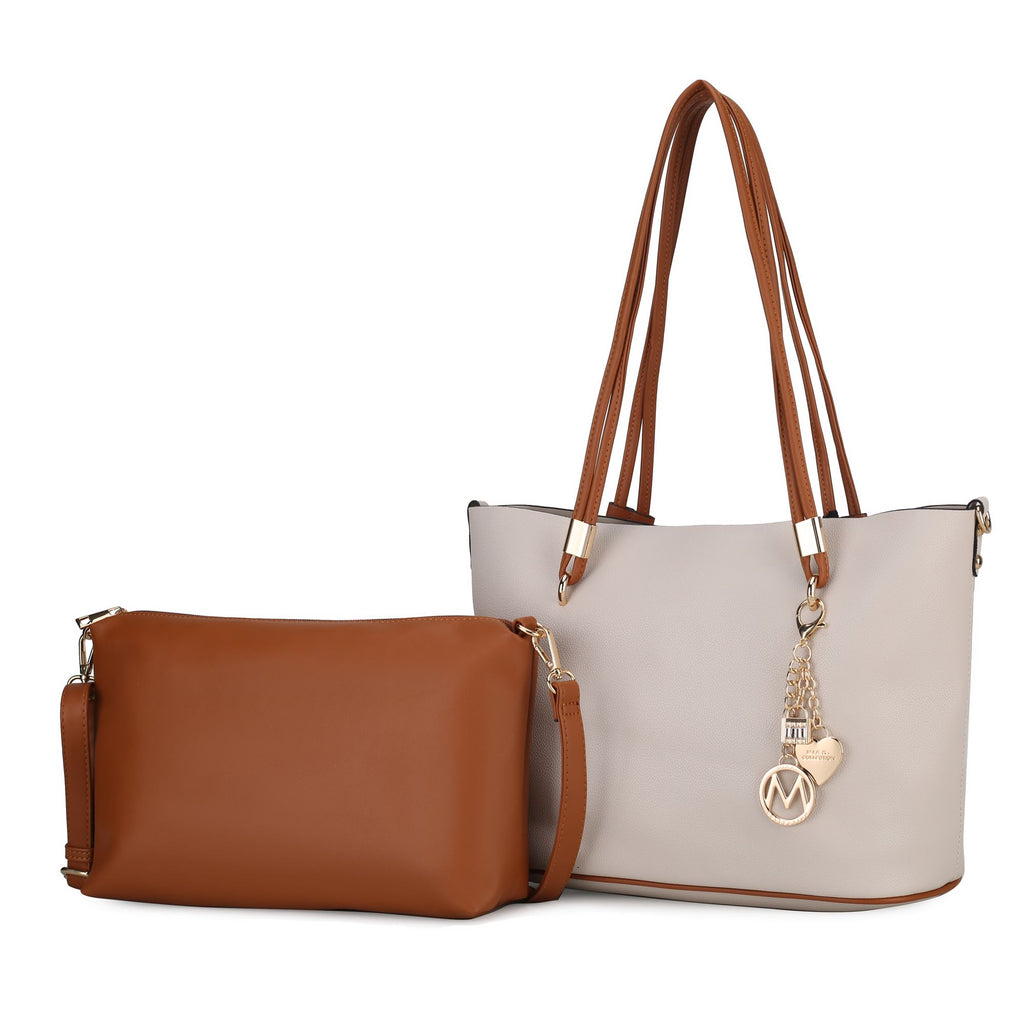 MKF Collection Malay Tote Handbag with Cosmetic Pouch Vegan Leather Women by Mia k