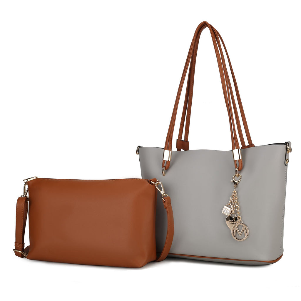 MKF Collection Malay Tote Handbag with Cosmetic Pouch Vegan Leather Women by Mia k