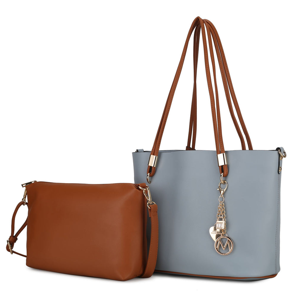 MKF Collection Malay Tote Handbag with Cosmetic Pouch Vegan Leather Women by Mia k