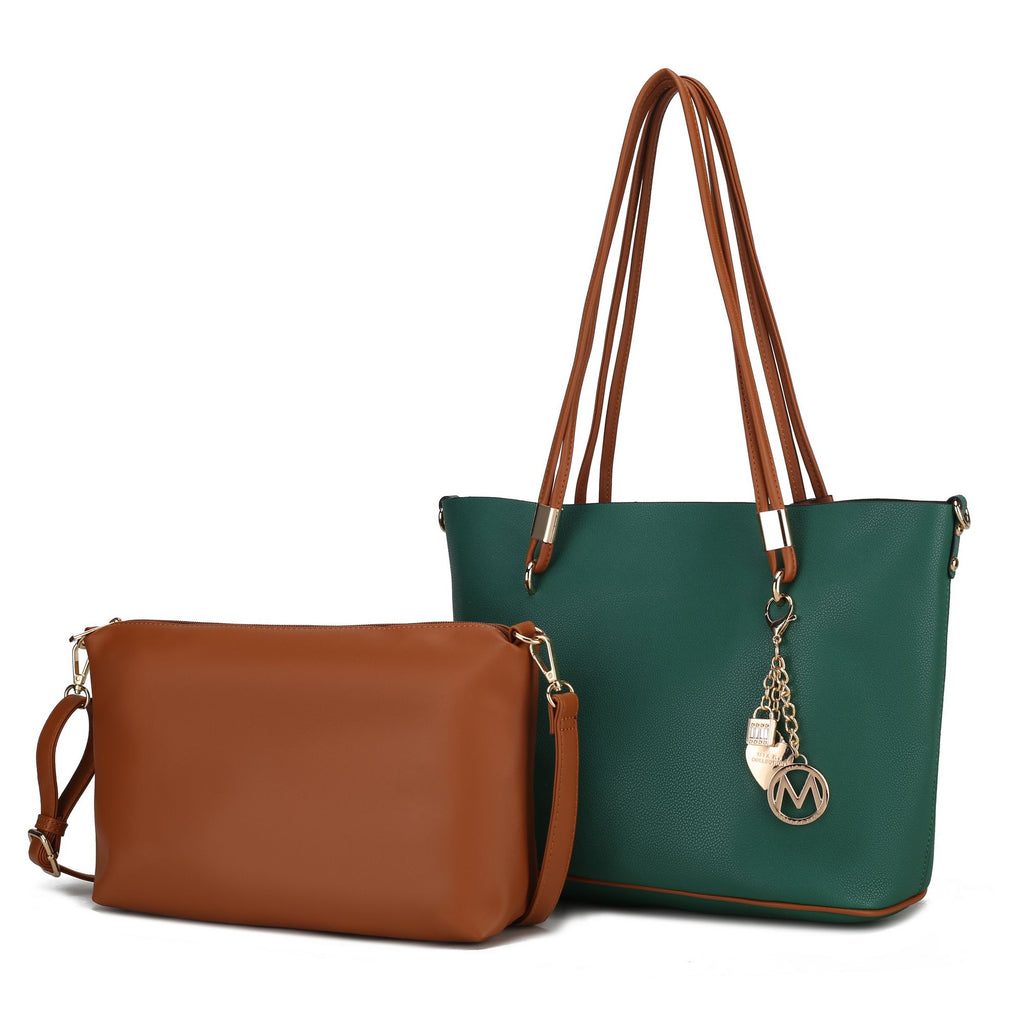 MKF Collection Malay Tote Handbag with Cosmetic Pouch Vegan Leather Women by Mia k