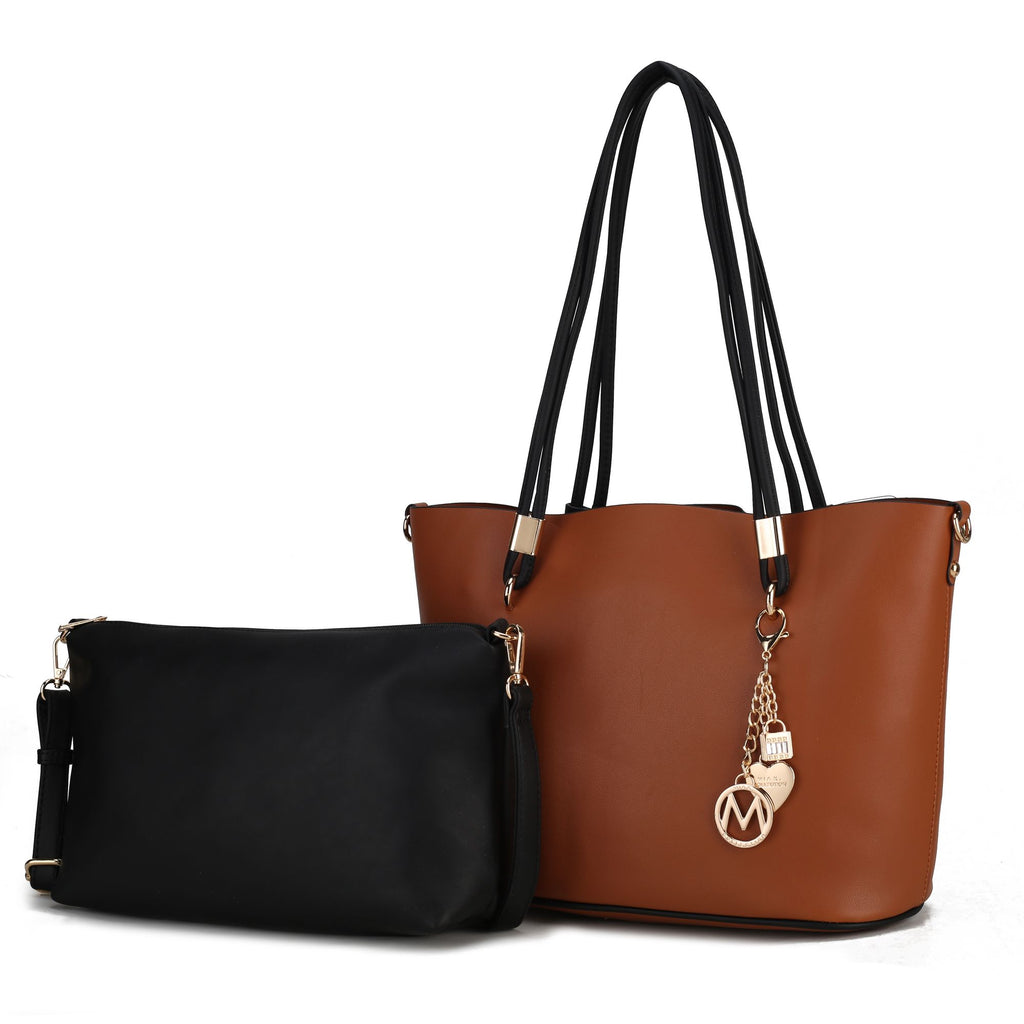 MKF Collection Malay Tote Handbag with Cosmetic Pouch Vegan Leather Women by Mia k