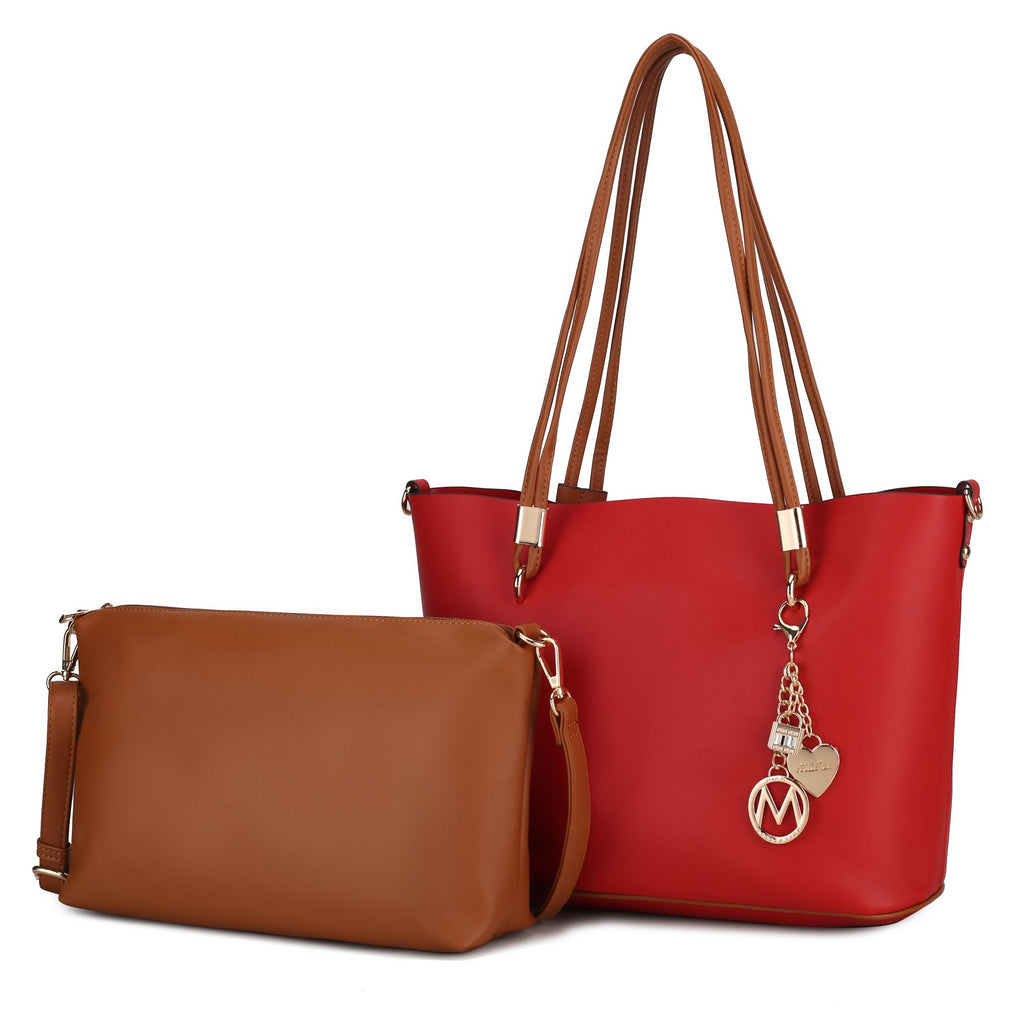 MKF Collection Malay Tote Handbag with Cosmetic Pouch Vegan Leather Women by Mia k
