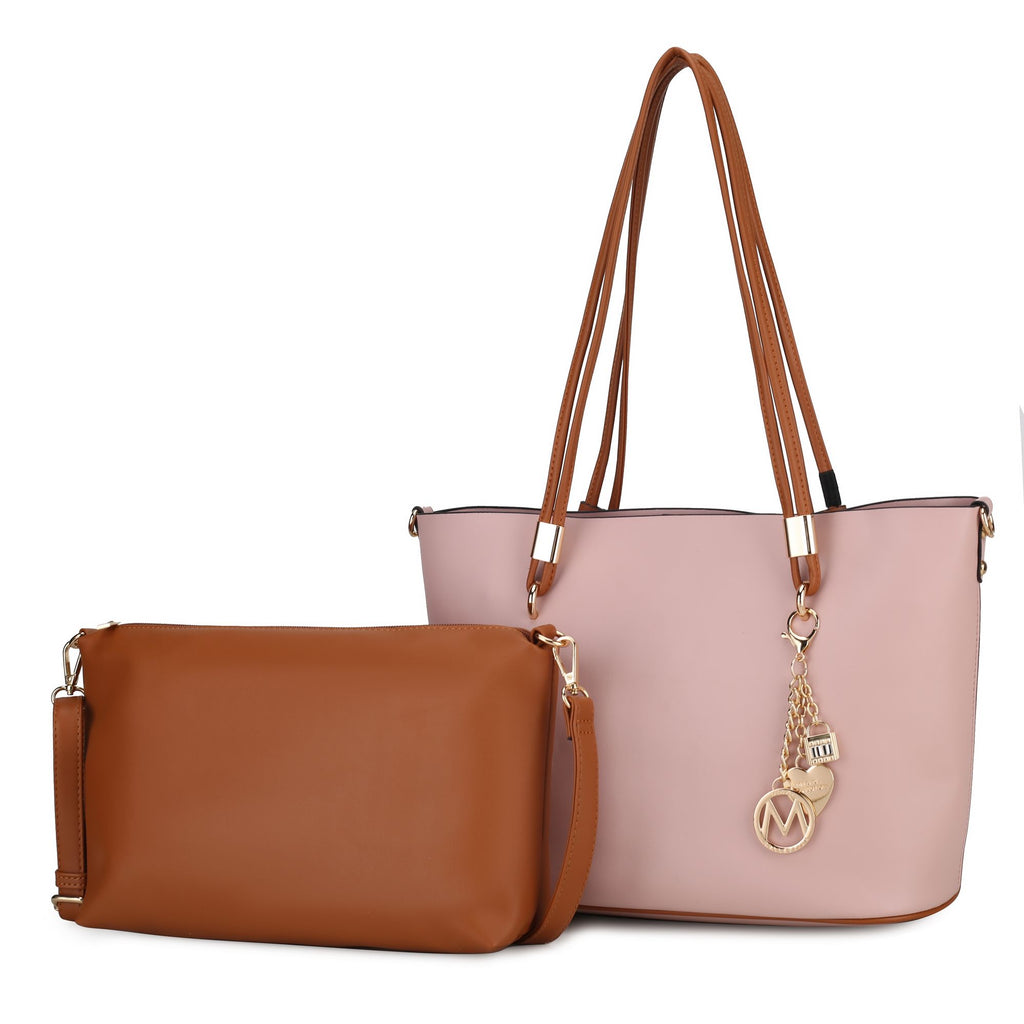 MKF Collection Malay Tote Handbag with Cosmetic Pouch Vegan Leather Women by Mia k