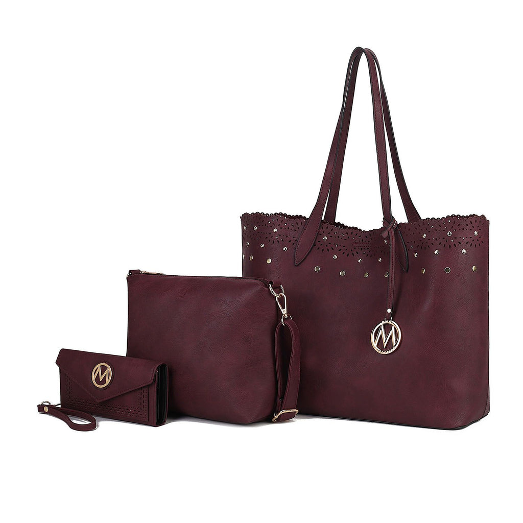 MKF Collection Mariahna 3 PCS Shopper Tote, Cross and Wallet Handbag by Mia K