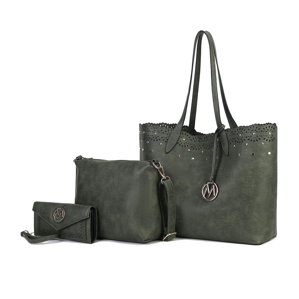 MKF Collection Mariahna 3 PCS Shopper Tote, Cross and Wallet Handbag by Mia K