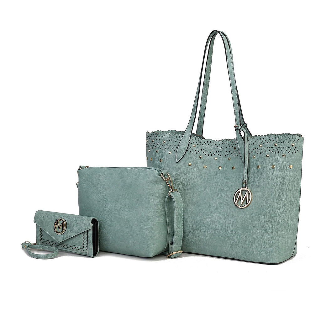 MKF Collection Mariahna 3 PCS Shopper Tote, Cross and Wallet Handbag by Mia K