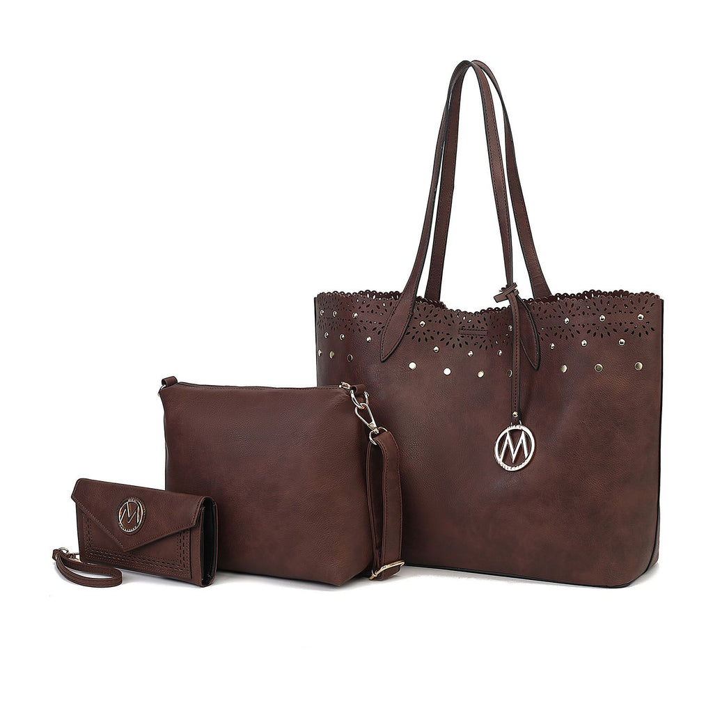 MKF Collection Mariahna 3 PCS Shopper Tote, Cross and Wallet Handbag by Mia K