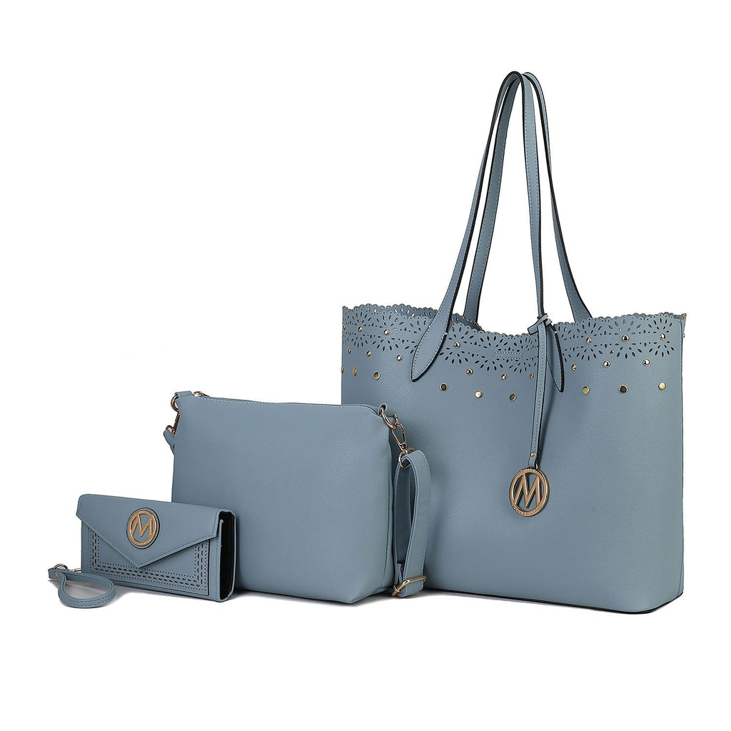 MKF Collection Mariahna 3 PCS Shopper Tote, Cross and Wallet Handbag by Mia K