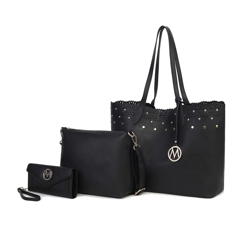 MKF Collection Mariahna 3 PCS Shopper Tote, Cross and Wallet Handbag by Mia K
