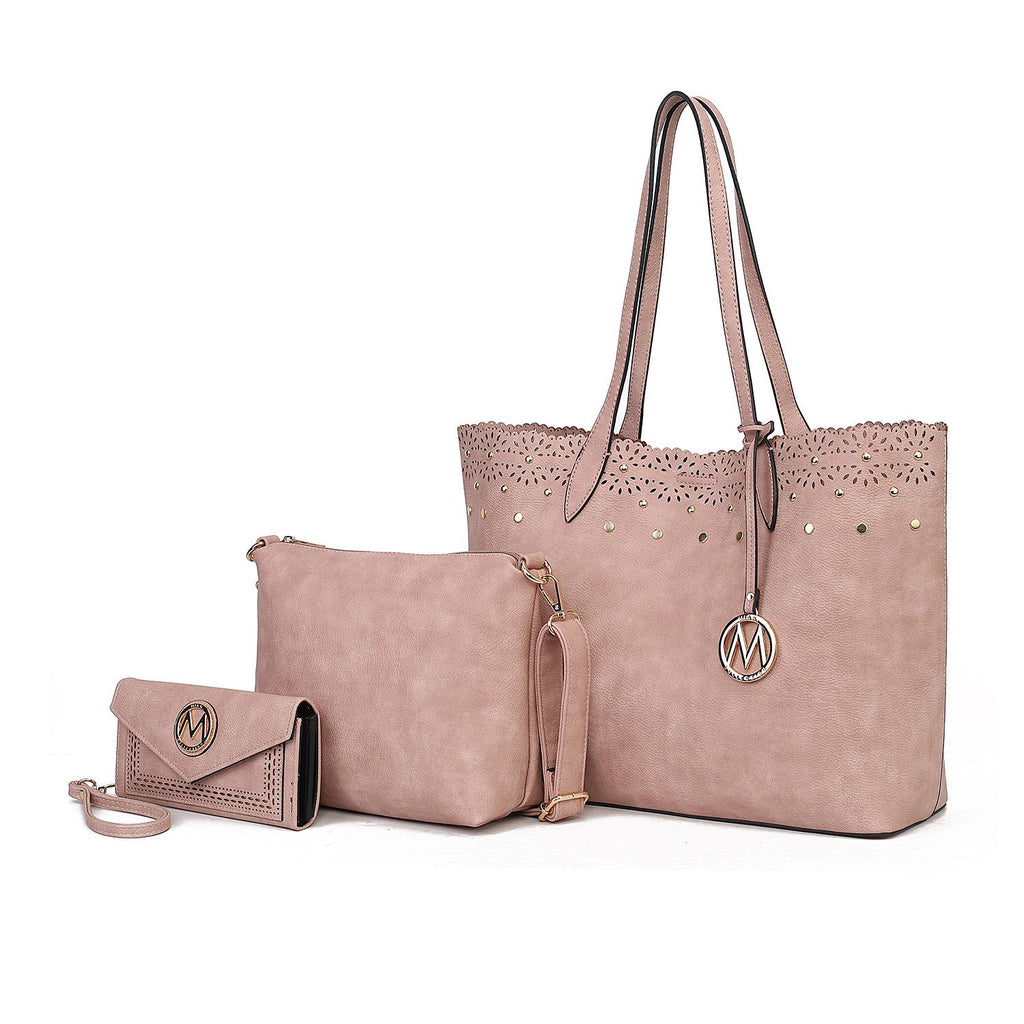 MKF Collection Mariahna 3 PCS Shopper Tote, Cross and Wallet Handbag by Mia K