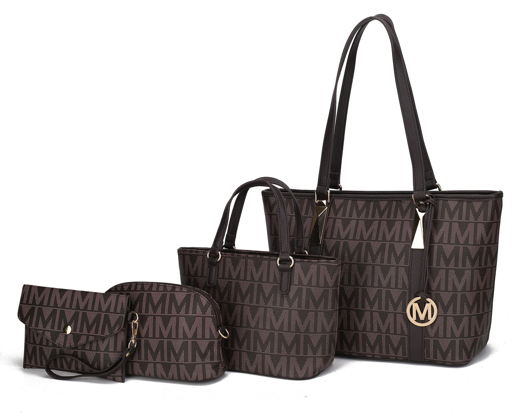 MKF Collection Marimar M Signature Vegan Leather Women's Tote Bag by Mia K – 4 Pcs set