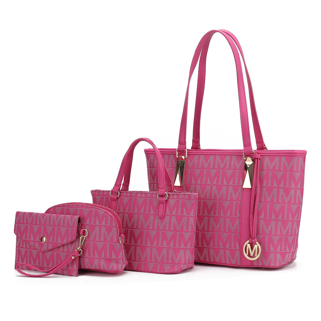 MKF Collection Marimar M Signature Vegan Leather Women's Tote Bag by Mia K – 4 Pcs set