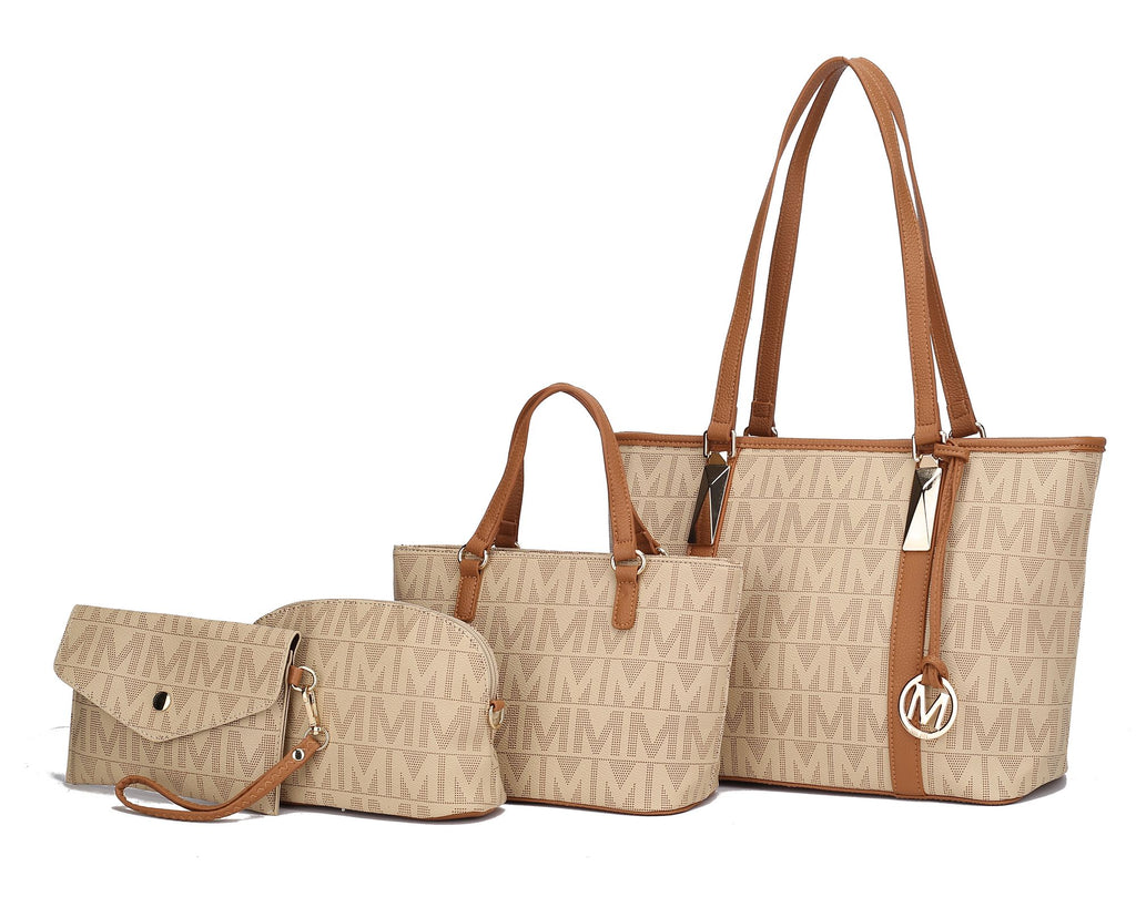 MKF Collection Marimar M Signature Vegan Leather Women's Tote Bag by Mia K – 4 Pcs set
