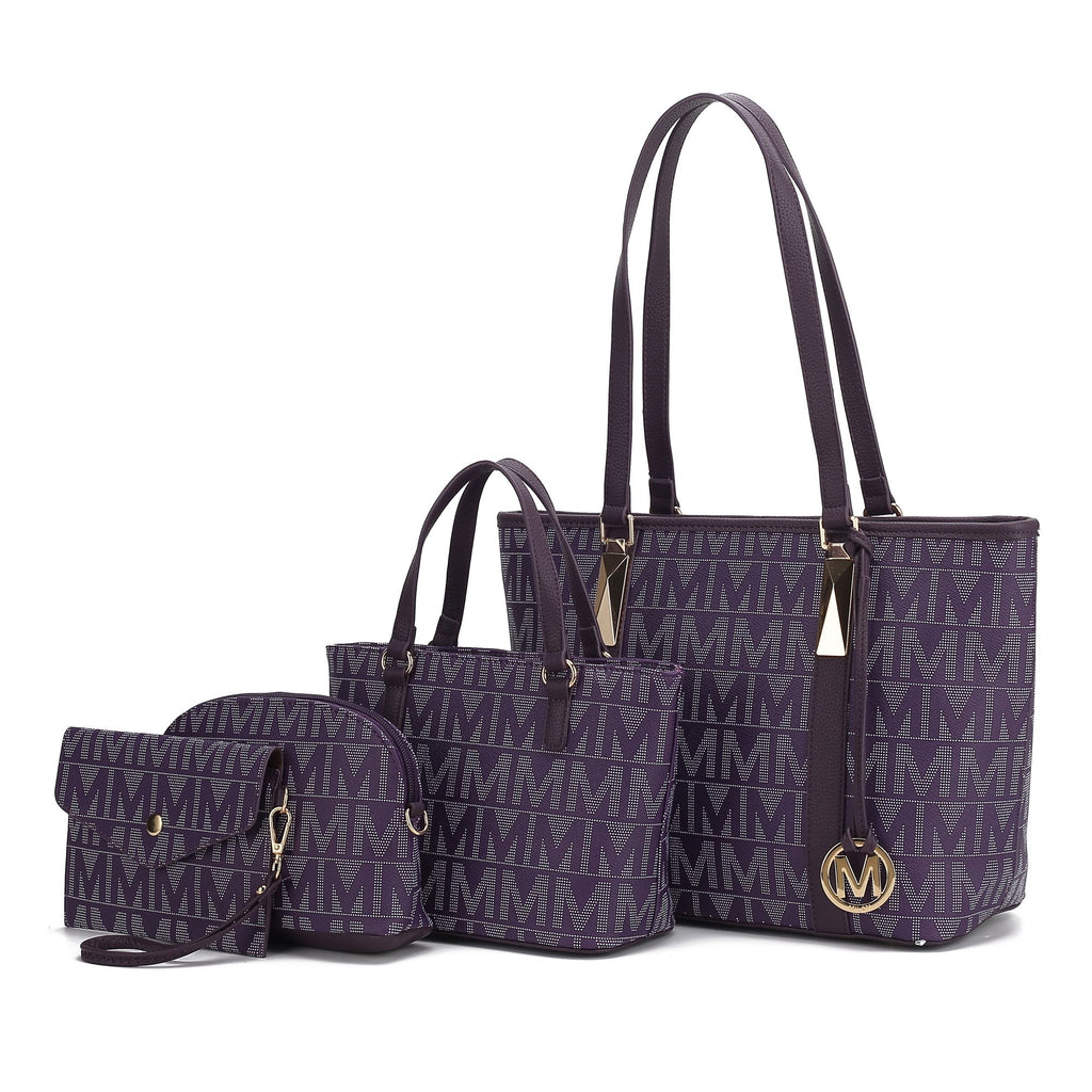 MKF Collection Marimar M Signature Vegan Leather Women's Tote Bag by Mia K – 4 Pcs set