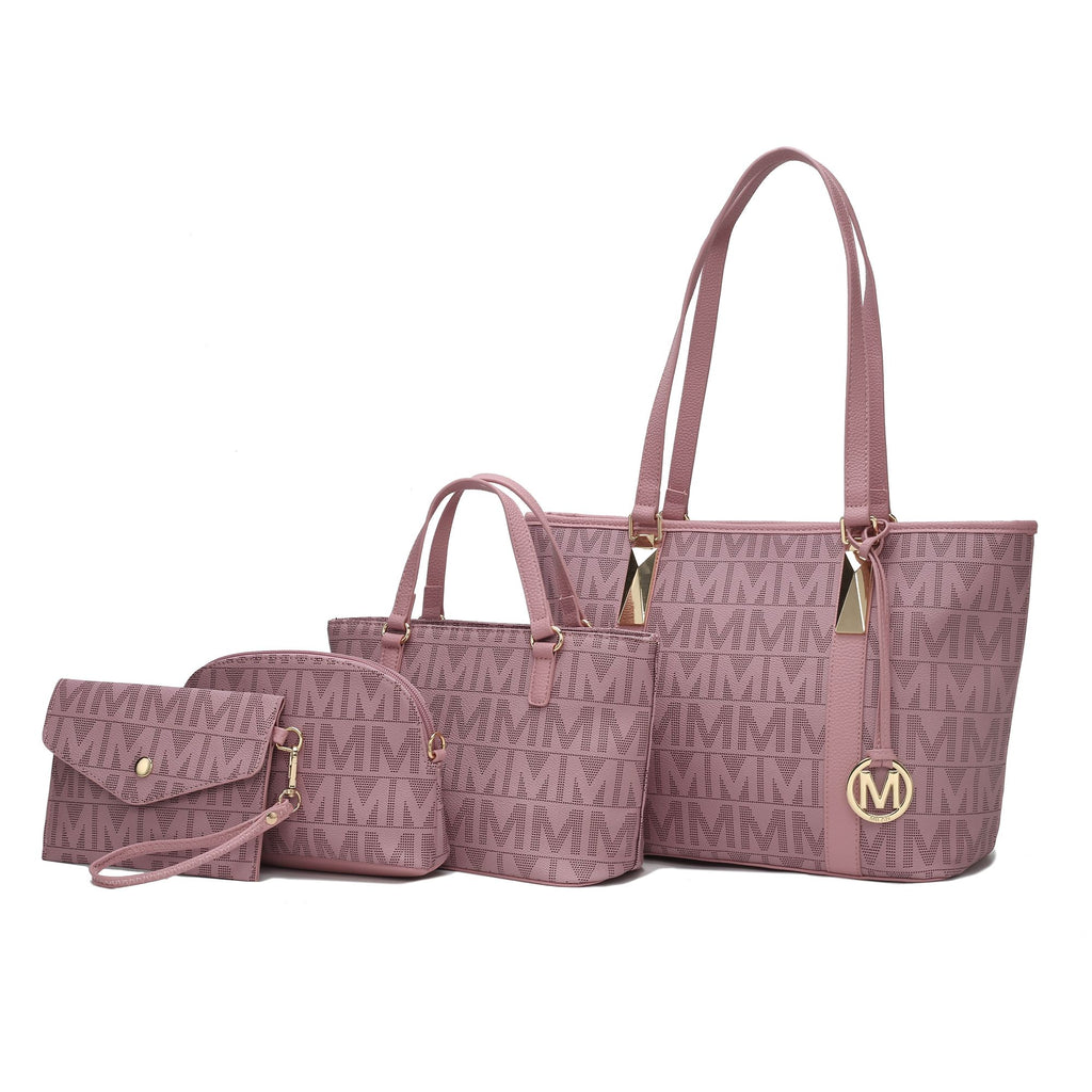MKF Collection Marimar M Signature Vegan Leather Women's Tote Bag by Mia K – 4 Pcs set