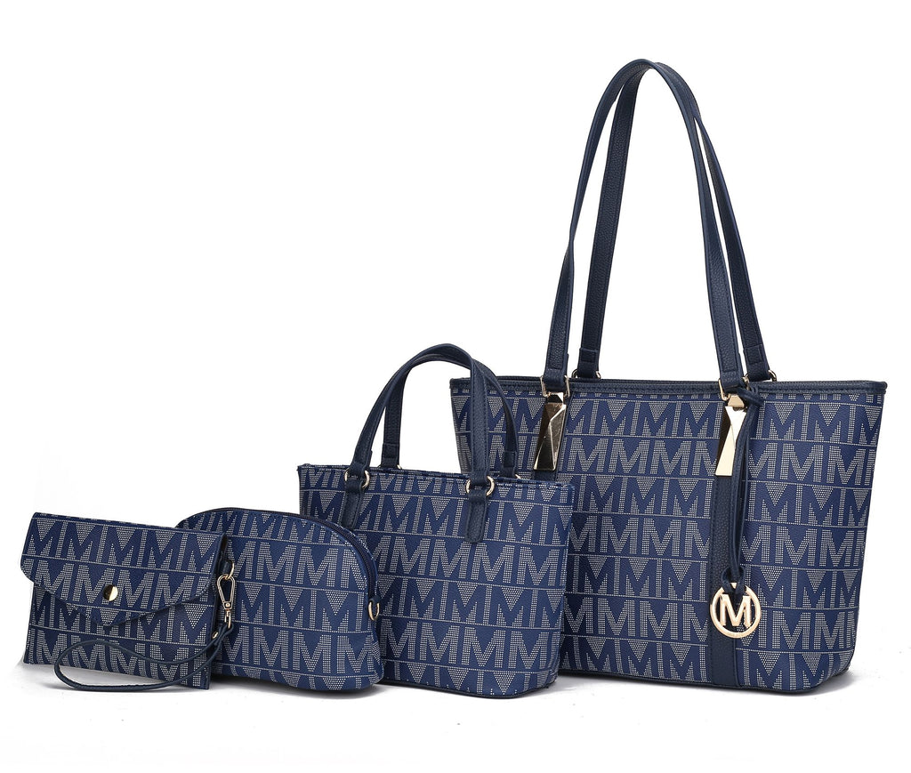 MKF Collection Marimar M Signature Vegan Leather Women's Tote Bag by Mia K – 4 Pcs set