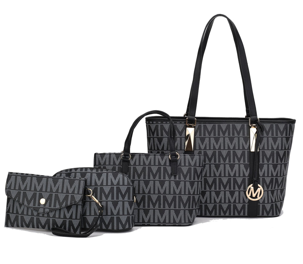 MKF Collection Marimar M Signature Vegan Leather Women's Tote Bag by Mia K – 4 Pcs set