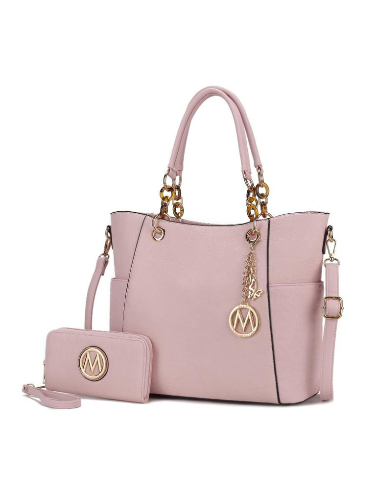 MKF Collection Merlina Embossed pockets Vegan Leather Women Tote Bag with Wallet by Mia k
