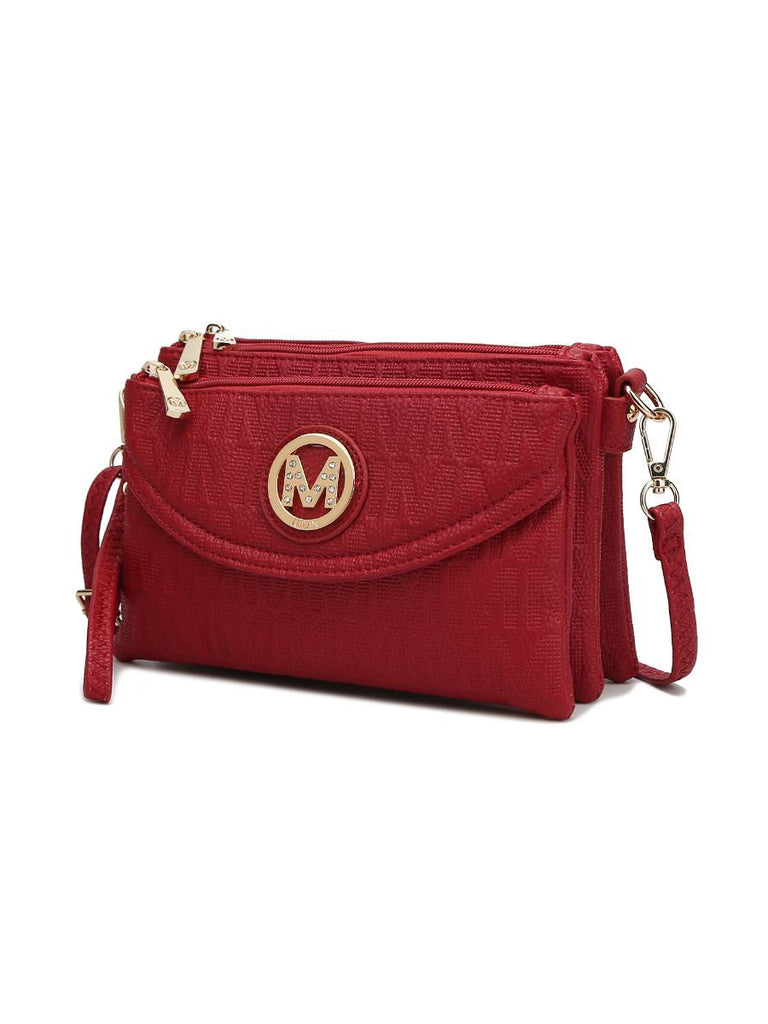 MKF Collection Multi Compartments Becky M Signature Crossbody Wristlet by Mia k