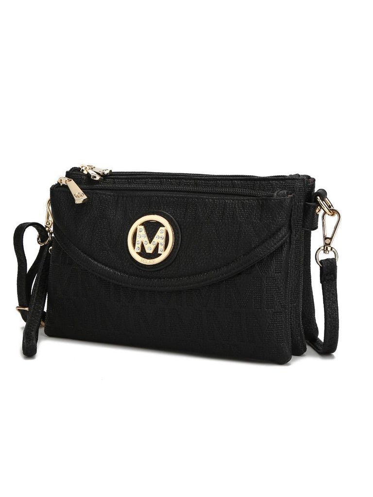 MKF Collection Multi Compartments Becky M Signature Crossbody Wristlet by Mia k