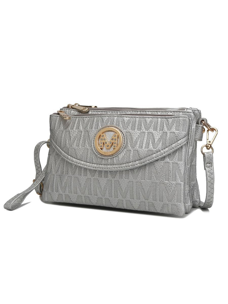 MKF Collection Multi Compartments Becky M Signature Crossbody Wristlet by Mia k