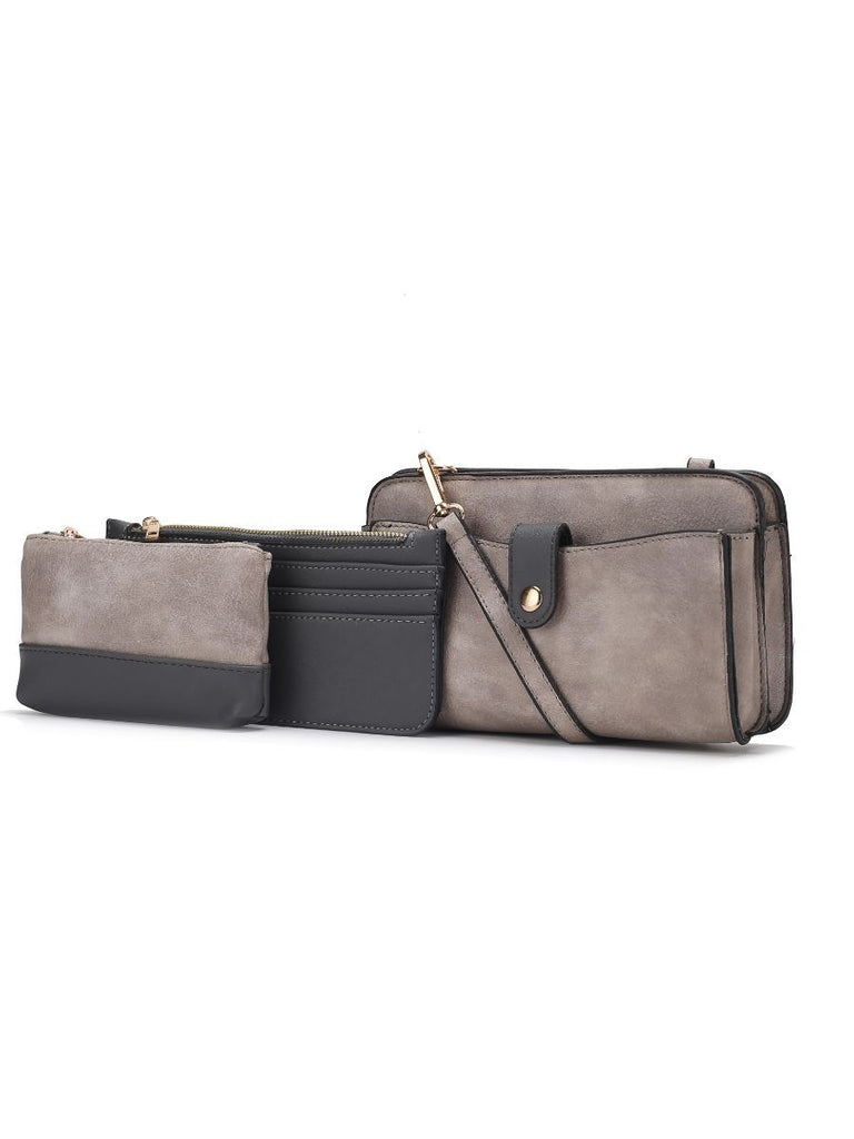 MKF Collection Muriel Vegan Leather Women Crossbody Bag with Card holder and Small Pouch by Mia k