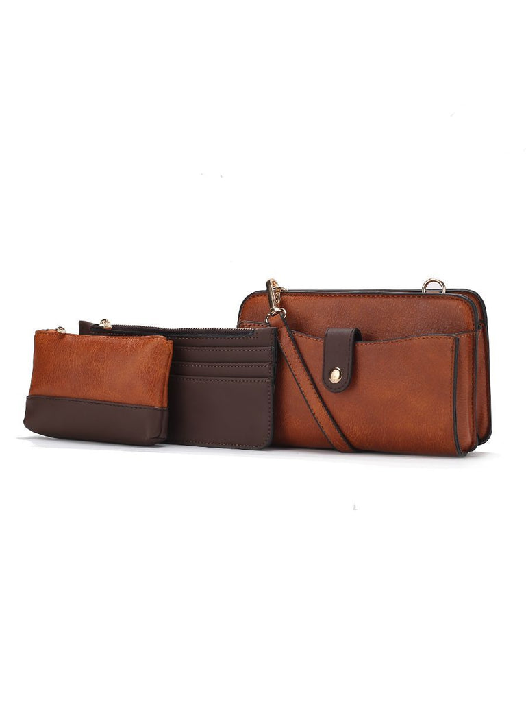 MKF Collection Muriel Vegan Leather Women Crossbody Bag with Card holder and Small Pouch by Mia k