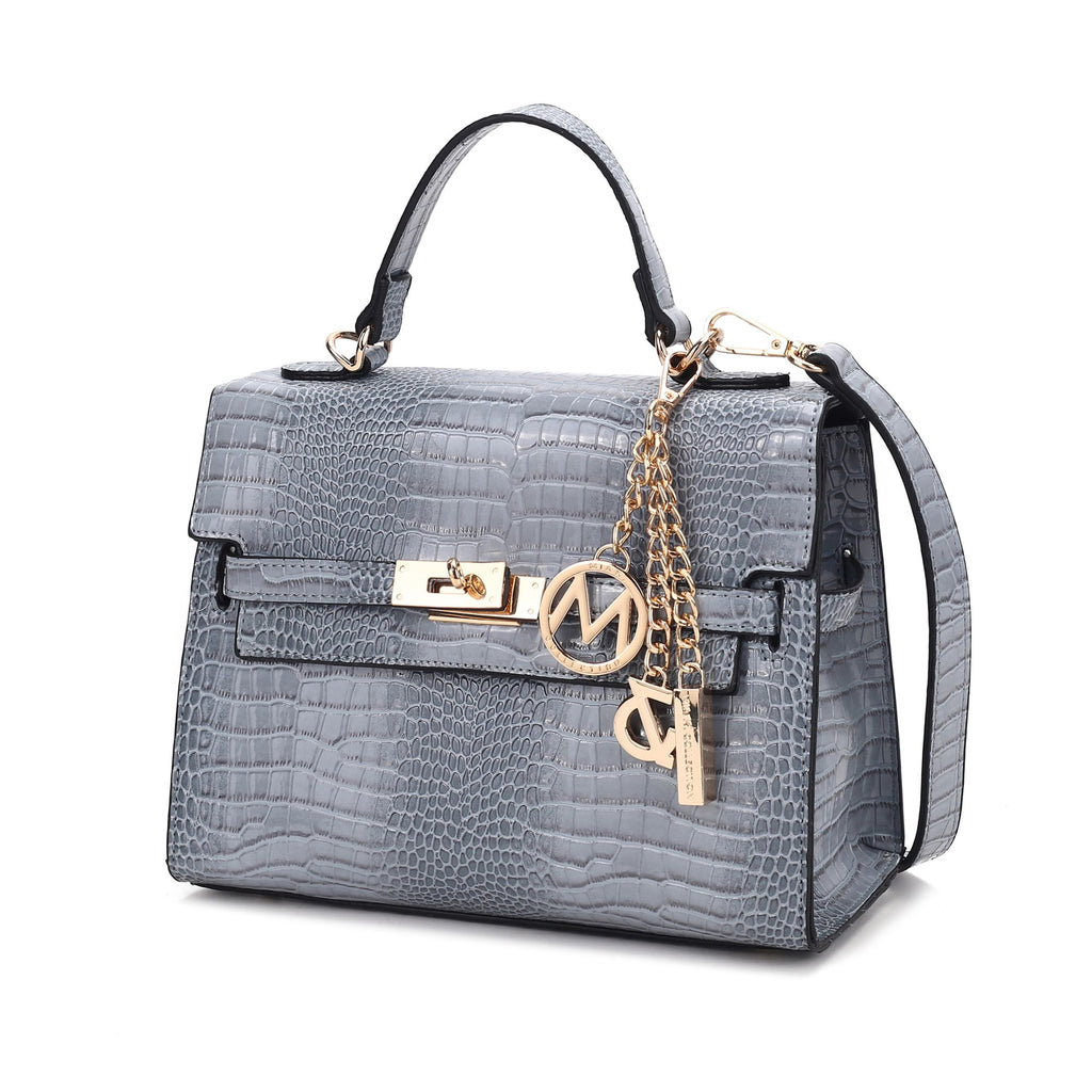 MKF Collection Naomi Satchel Handbag Crocodile Embossed Leather Crossover Womens by Mia K