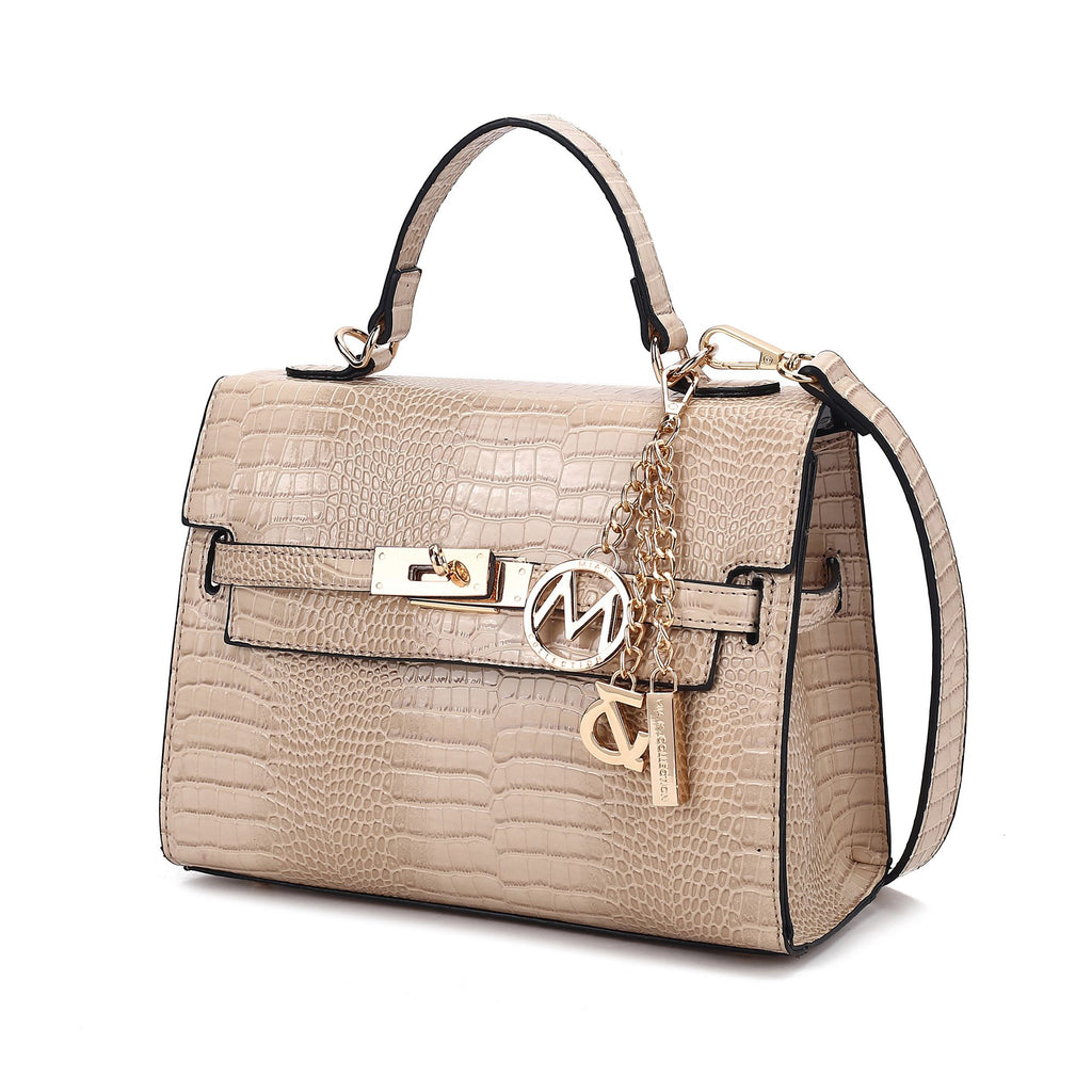 MKF Collection Naomi Satchel Handbag Crocodile Embossed Leather Crossover Womens by Mia K