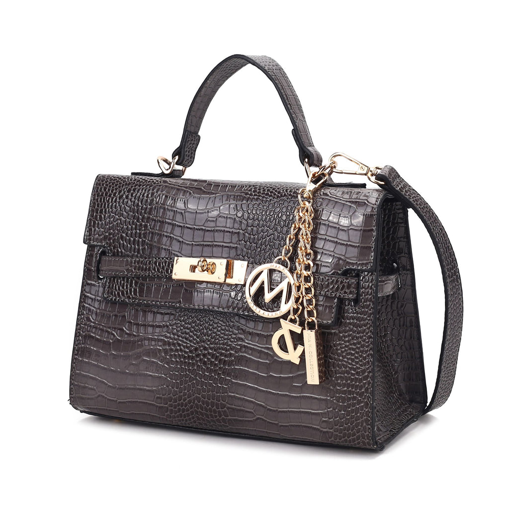 MKF Collection Naomi Satchel Handbag Crocodile Embossed Leather Crossover Womens by Mia K
