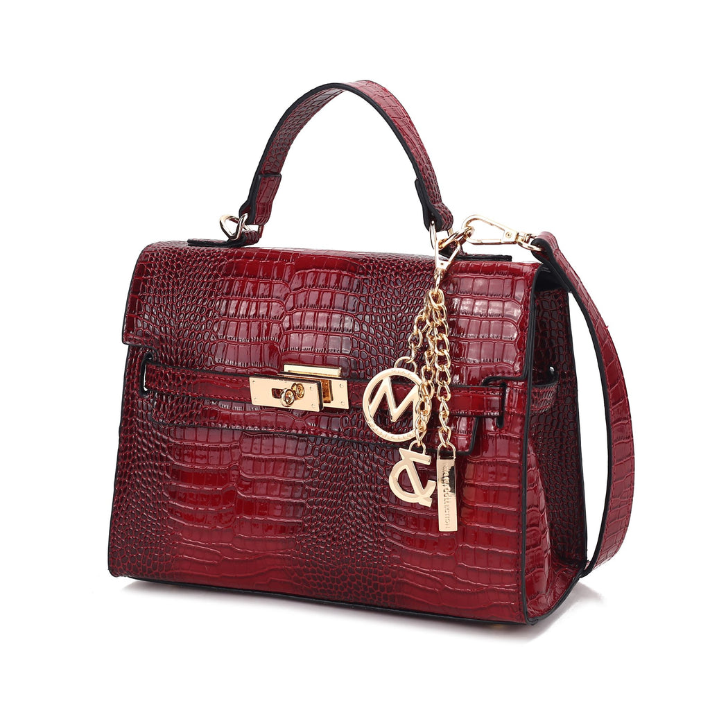MKF Collection Naomi Satchel Handbag Crocodile Embossed Leather Crossover Womens by Mia K
