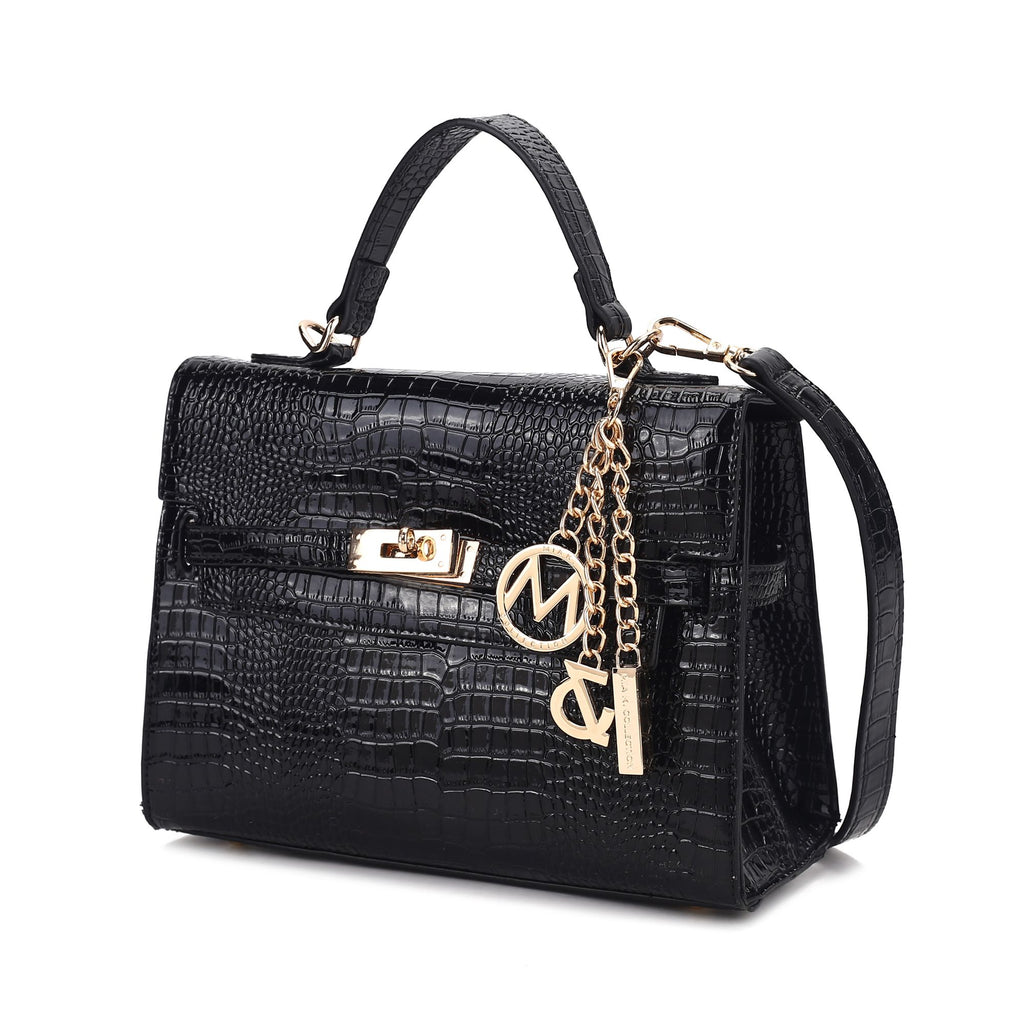 MKF Collection Naomi Satchel Handbag Crocodile Embossed Leather Crossover Womens by Mia K