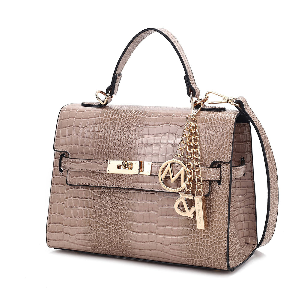 MKF Collection Naomi Satchel Handbag Crocodile Embossed Leather Crossover Womens by Mia K