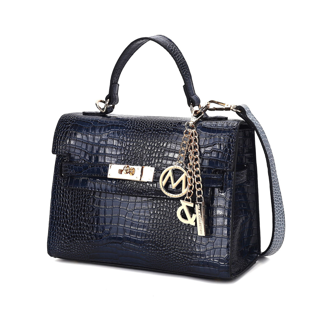 MKF Collection Naomi Satchel Handbag Crocodile Embossed Leather Crossover Womens by Mia K