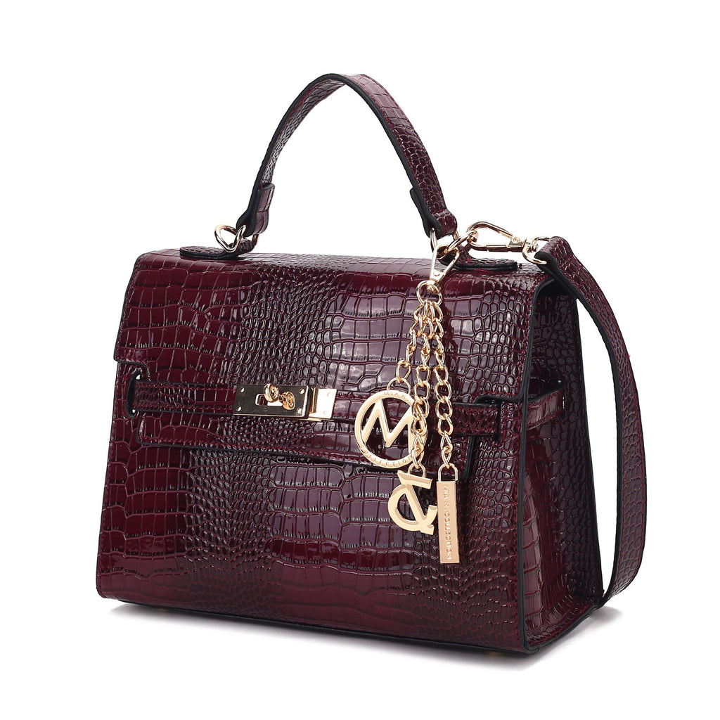 MKF Collection Naomi Satchel Handbag Crocodile Embossed Leather Crossover Womens by Mia K