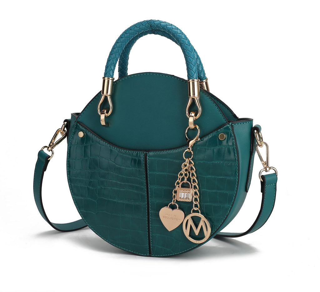 MKF Collection Nobella Croco Crossbody Handbag Vegan Leather Women by Mia K