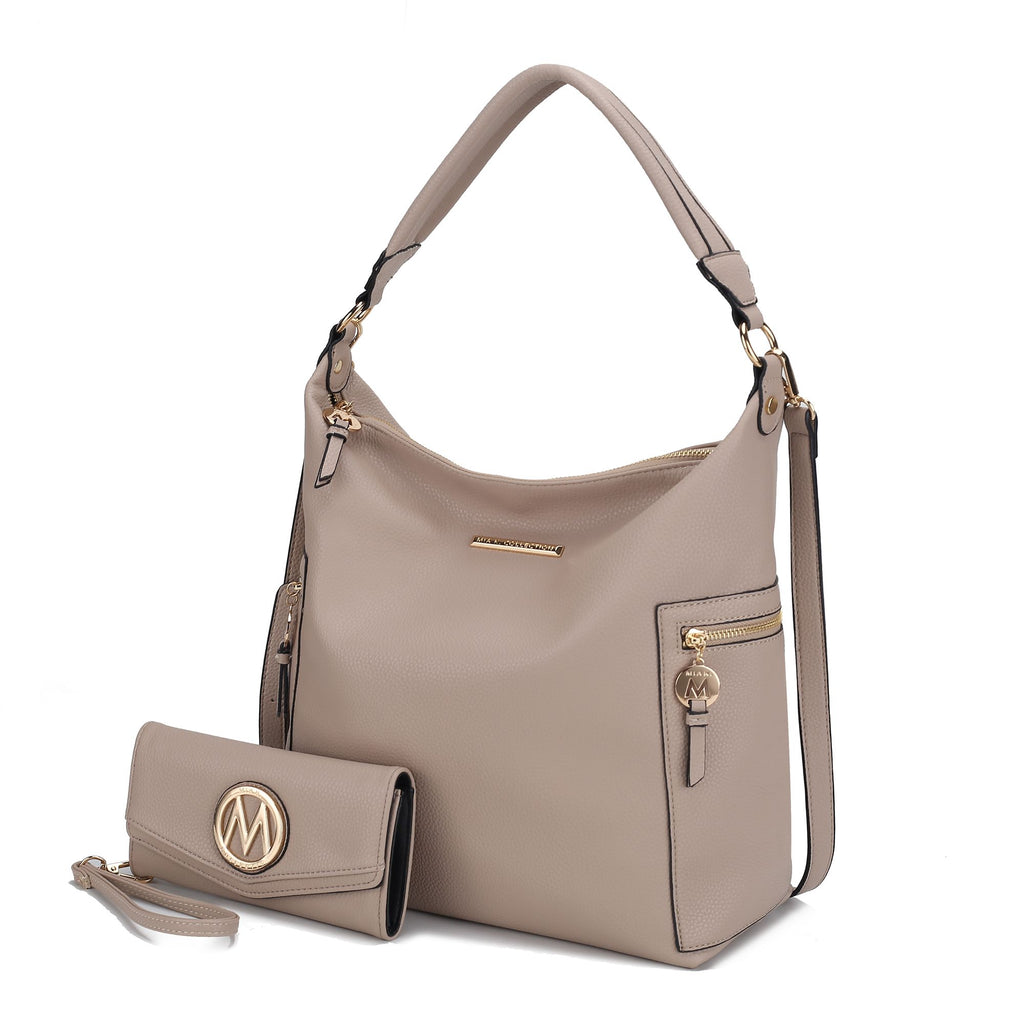 MKF Collection Ophelia Vegan Leather Women Hobo Bag with Wallet by Mia K