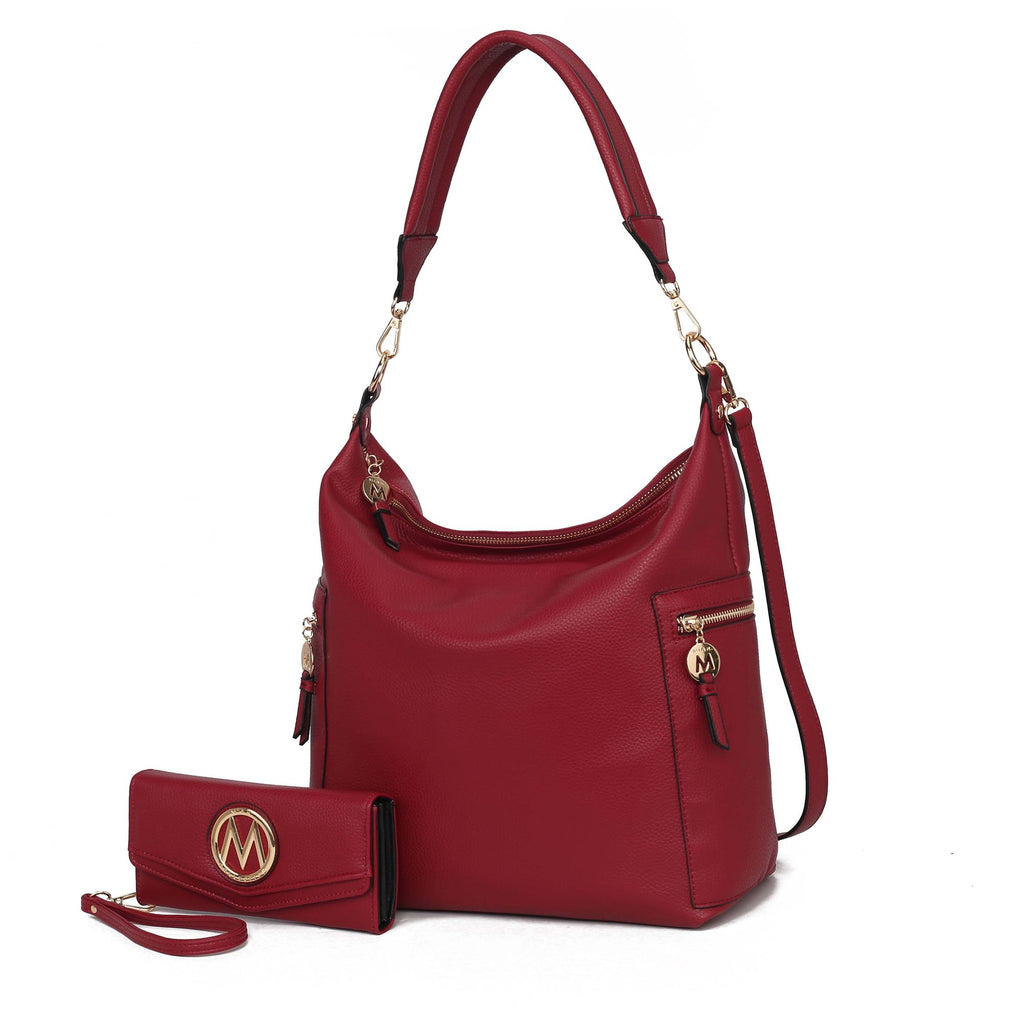 MKF Collection Ophelia Vegan Leather Women Hobo Bag with Wallet by Mia K