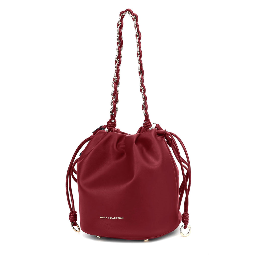 MKF Collection Paityn Women's Bucket Crossbody Shoulder Bag with Drawstring Closure by Mia K