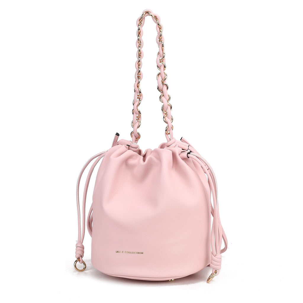 MKF Collection Paityn Women's Bucket Crossbody Shoulder Bag with Drawstring Closure by Mia K