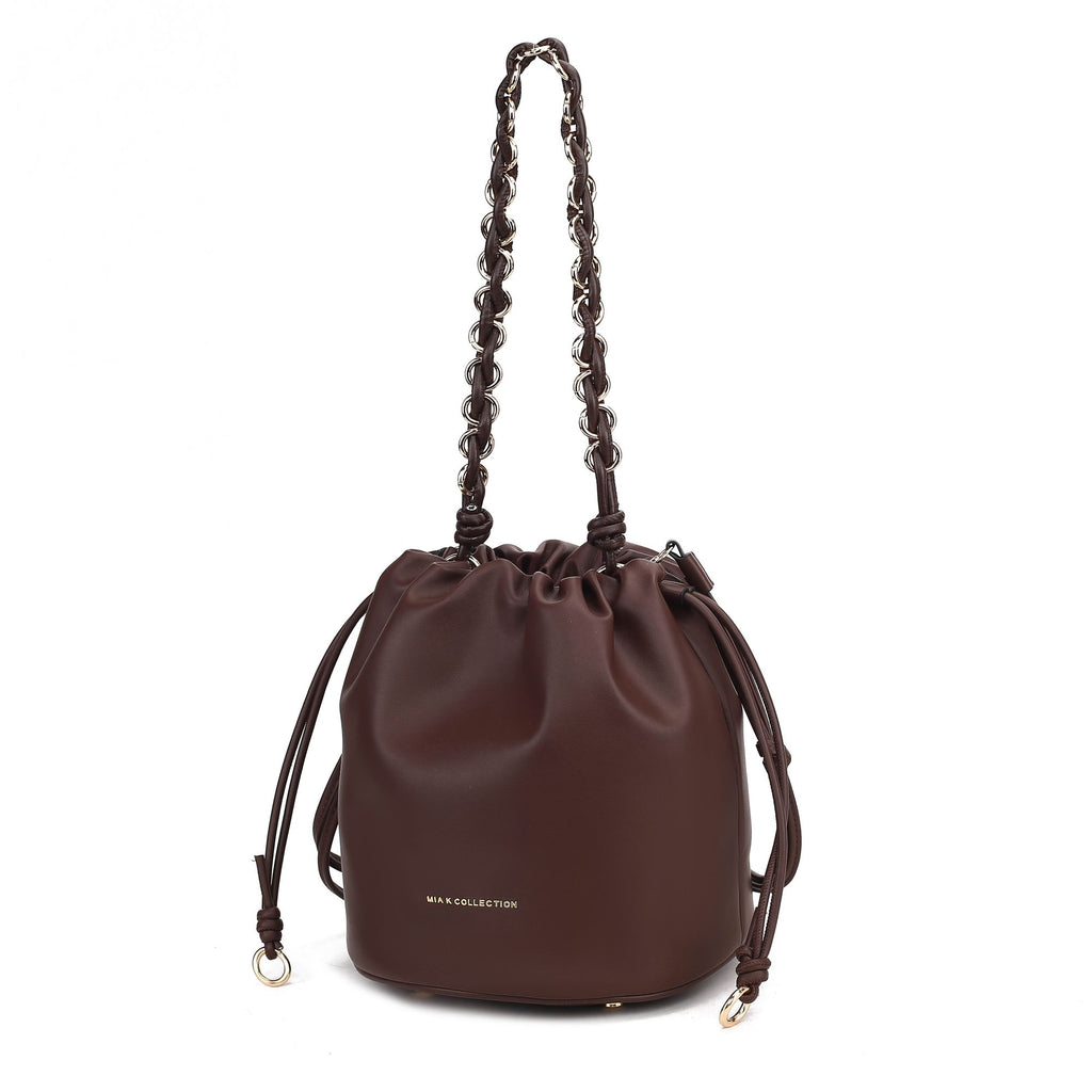 MKF Collection Paityn Women's Bucket Crossbody Shoulder Bag with Drawstring Closure by Mia K