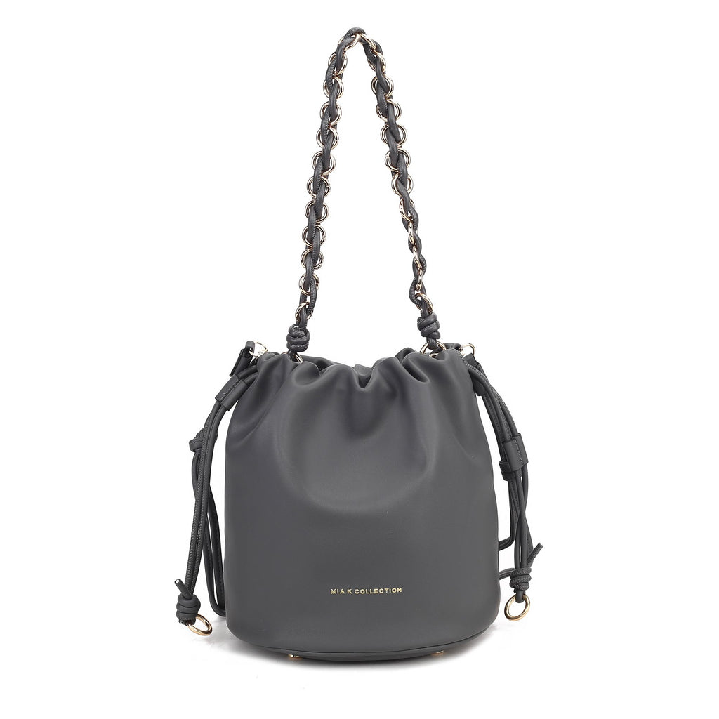 MKF Collection Paityn Women's Bucket Crossbody Shoulder Bag with Drawstring Closure by Mia K