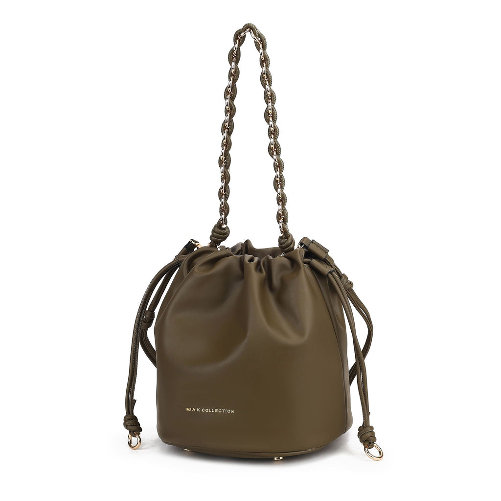 MKF Collection Paityn Women's Bucket Crossbody Shoulder Bag with Drawstring Closure by Mia K